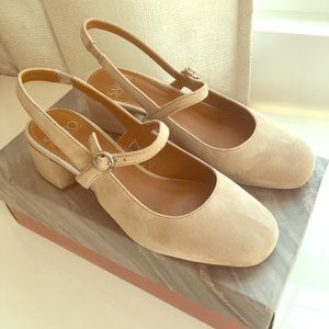 Franco Sarto beige suede women heels 👠